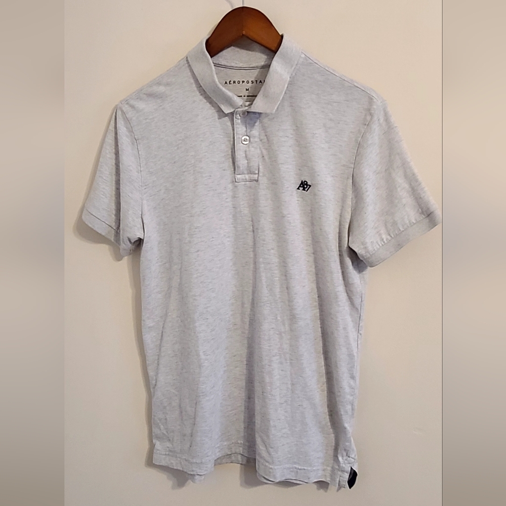 Aeropostale Men's Light Gray Polo Shirt